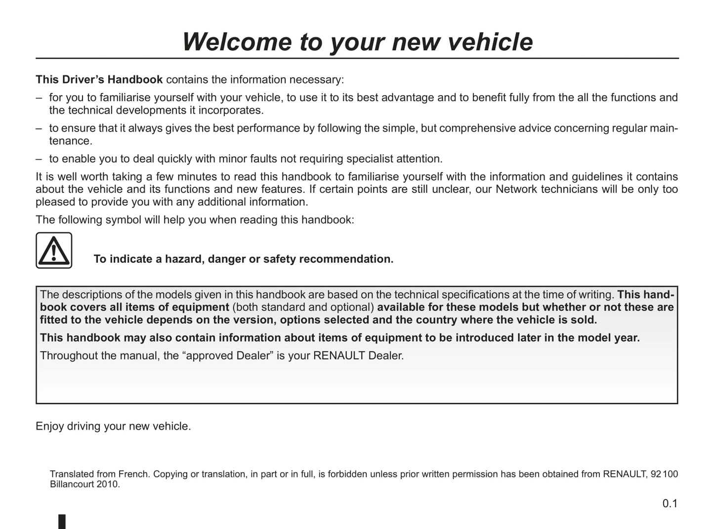 2010-2011 Renault Kangoo Gebruikershandleiding | Engels
