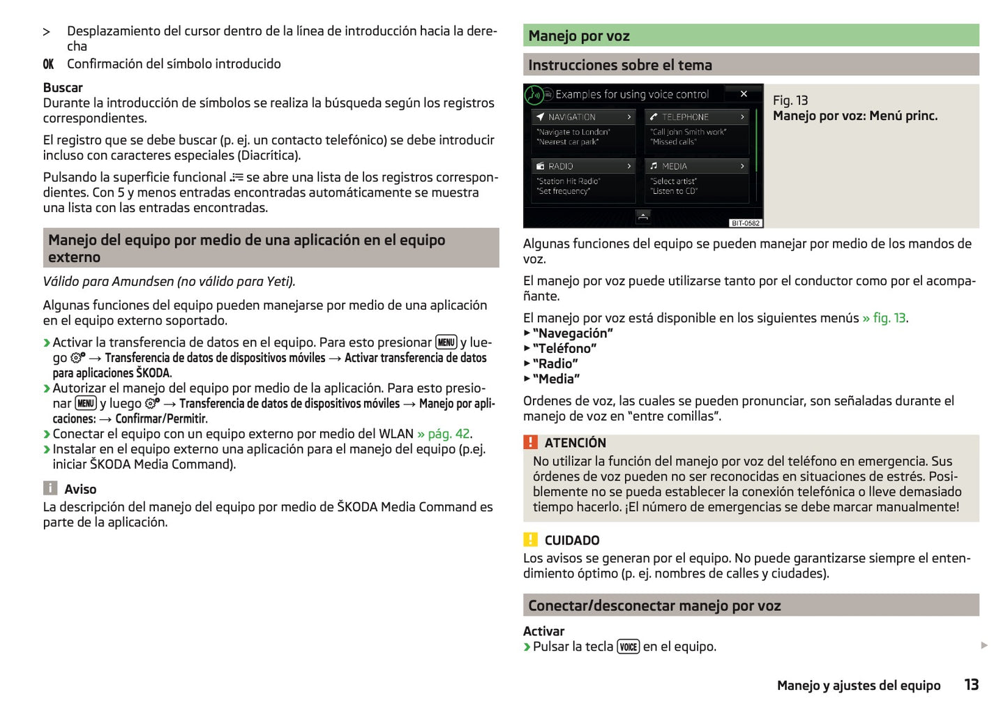 Skoda Admundsen y Bolero Manual de Instrucciones