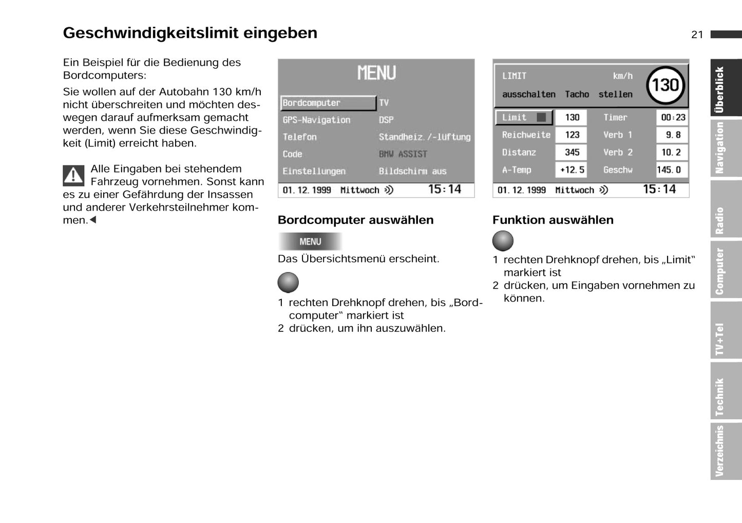 BMW Bordmonitor Mit Navigatie Und Tv Bedienungsanleitung 2000