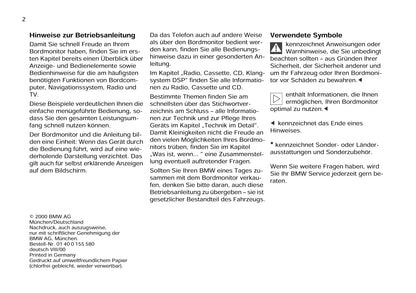 BMW Bordmonitor Mit Navigatie Und Tv Bedienungsanleitung 2000