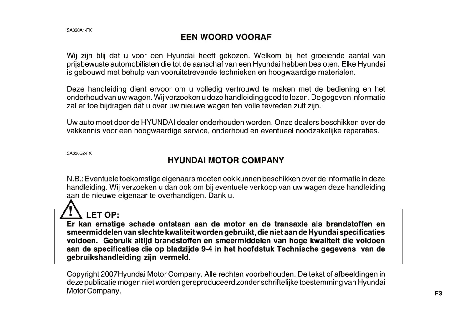 2007-2008 Hyundai Getz Bedienungsanleitung | Niederländisch
