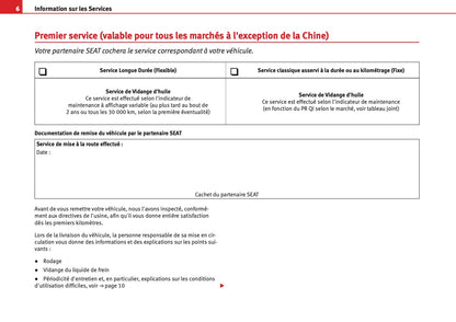 Seat Voitures Particulieres  Procédure d’entretien