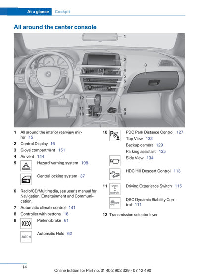 2013 BMW 6 Series Coupé Gebruikershandleiding | Engels