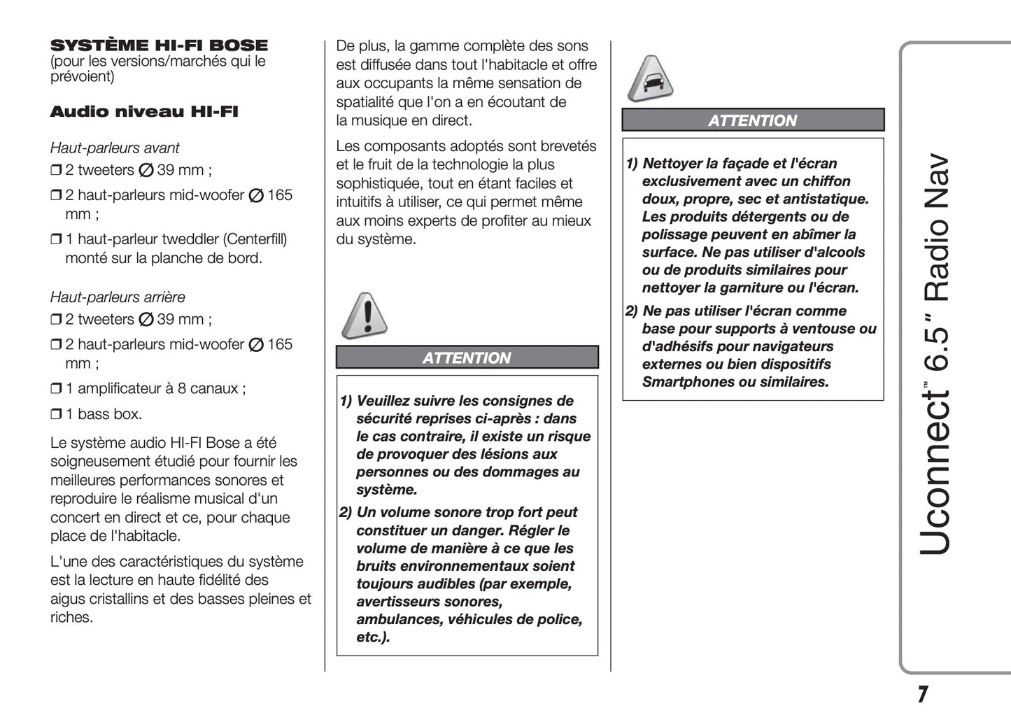 Alfa Romeo Giulietta Uconnect Radio Nav 6.5 Guide d'utilisation 2014 - 2016