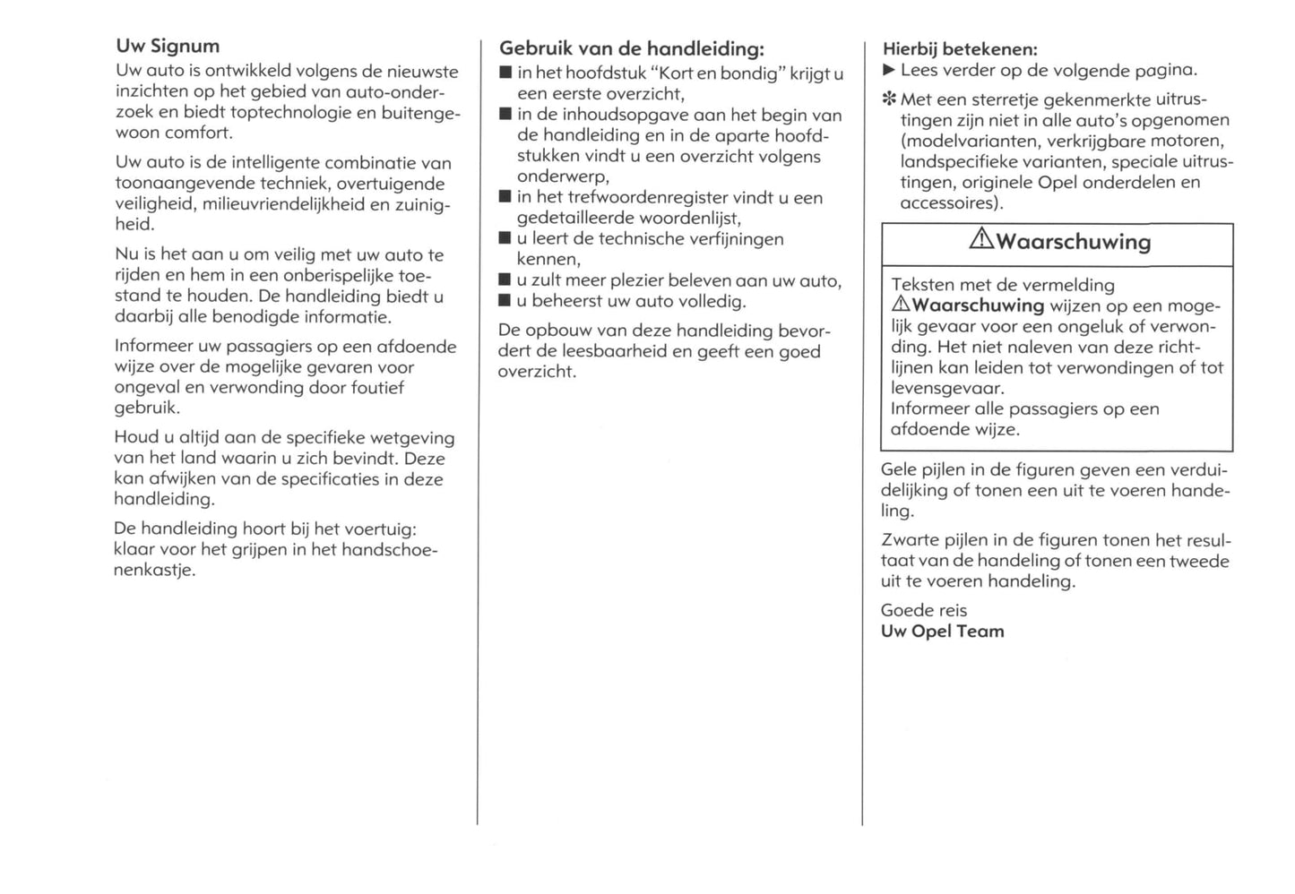2003-2008 Opel Signum Owner's Manual | Dutch