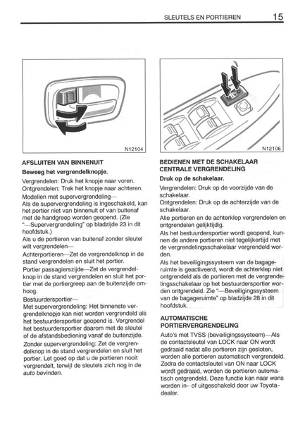 2000-2003 Toyota Avensis Bedienungsanleitung | Niederländisch