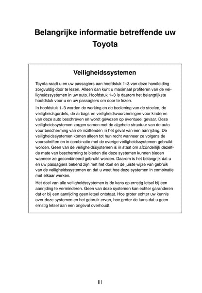 2011-2012 Toyota Yaris Owner's Manual | Dutch