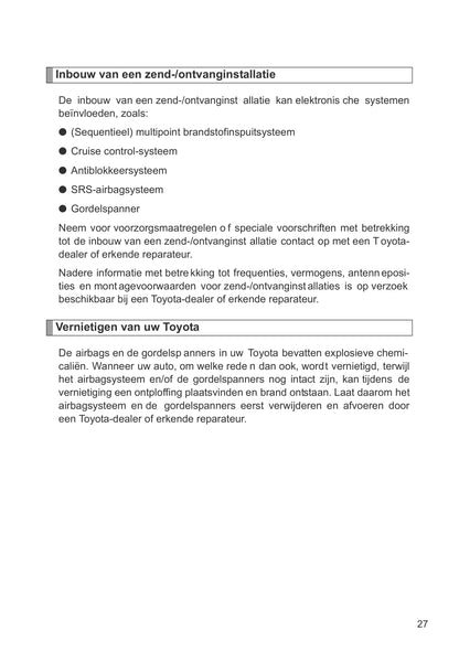 2011-2012 Toyota Hilux Bedienungsanleitung | Niederländisch