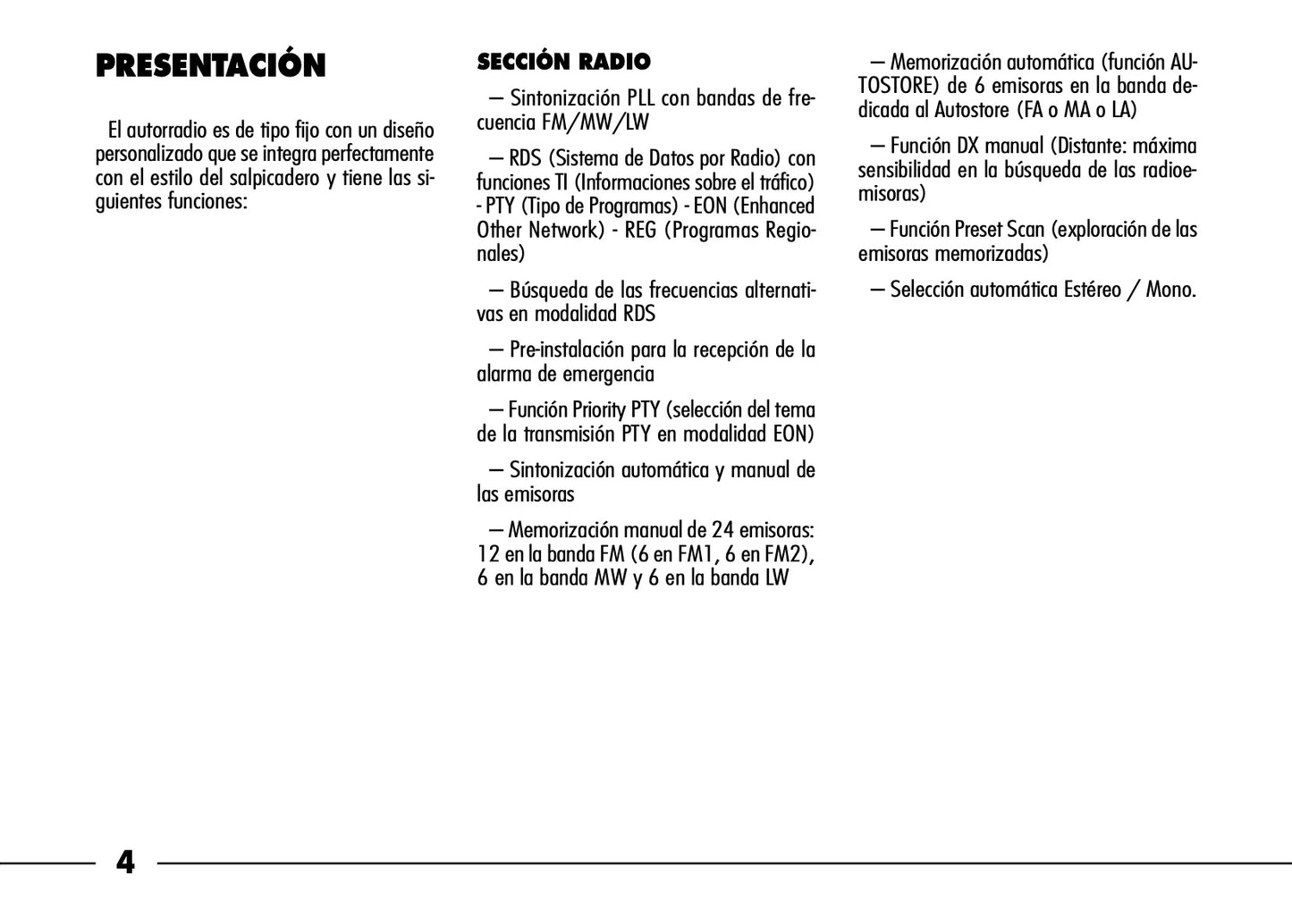 Alfa Romeo Autorradio (Casete) Instrucciones 2004 - 2007
