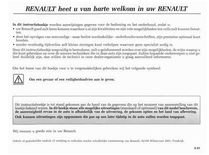 2001-2002 Renault Vel Satis Owner's Manual | Dutch