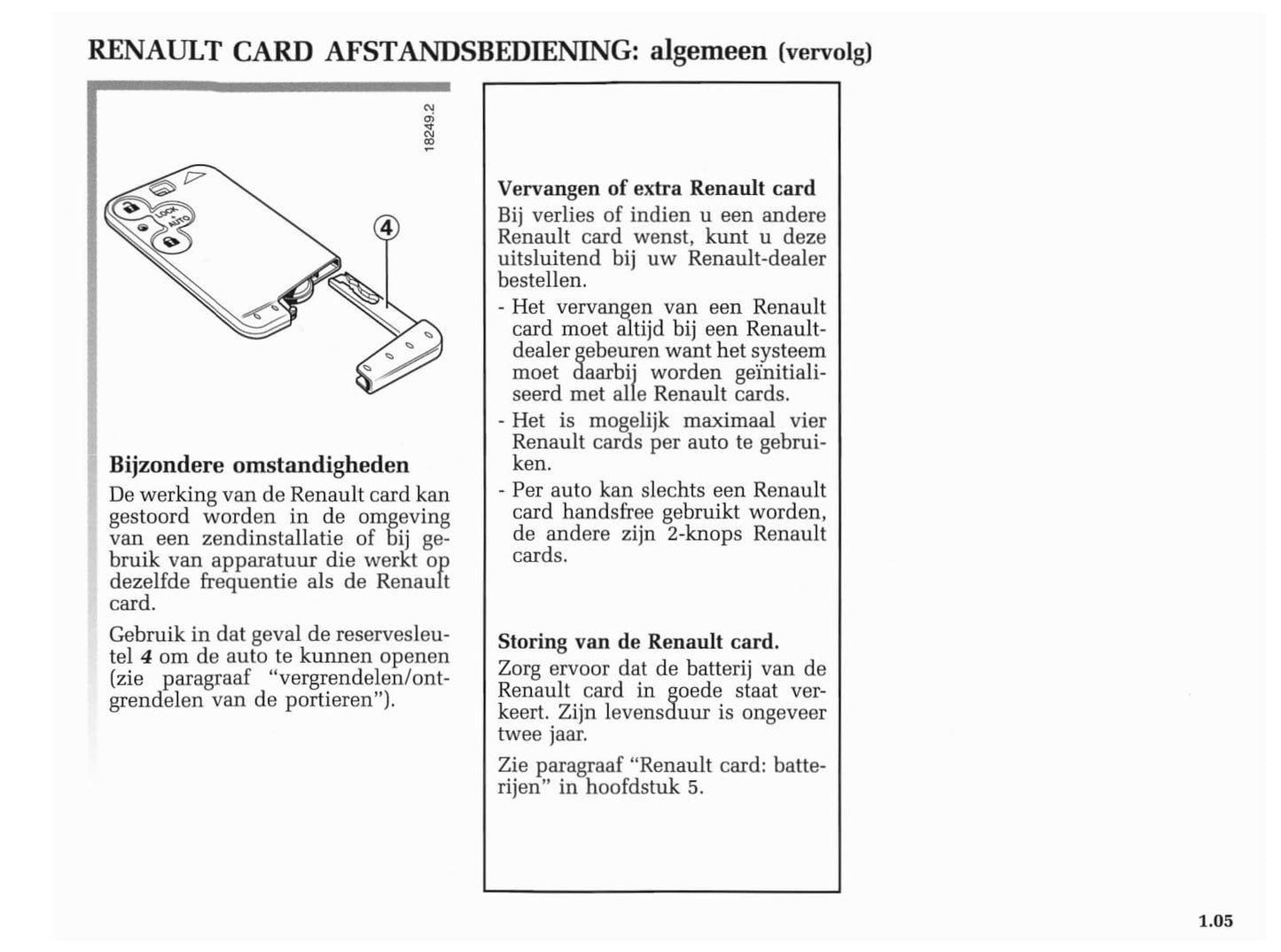 2001-2002 Renault Vel Satis Owner's Manual | Dutch