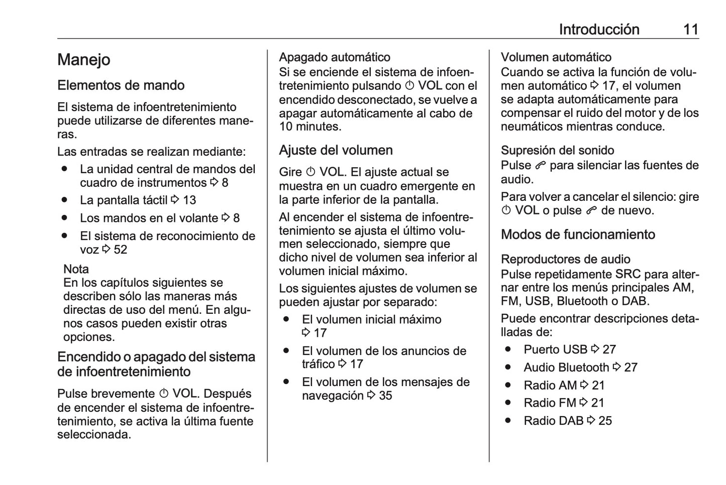 Opel Zafira Manual de infoentretenimiento 2016 - 2019