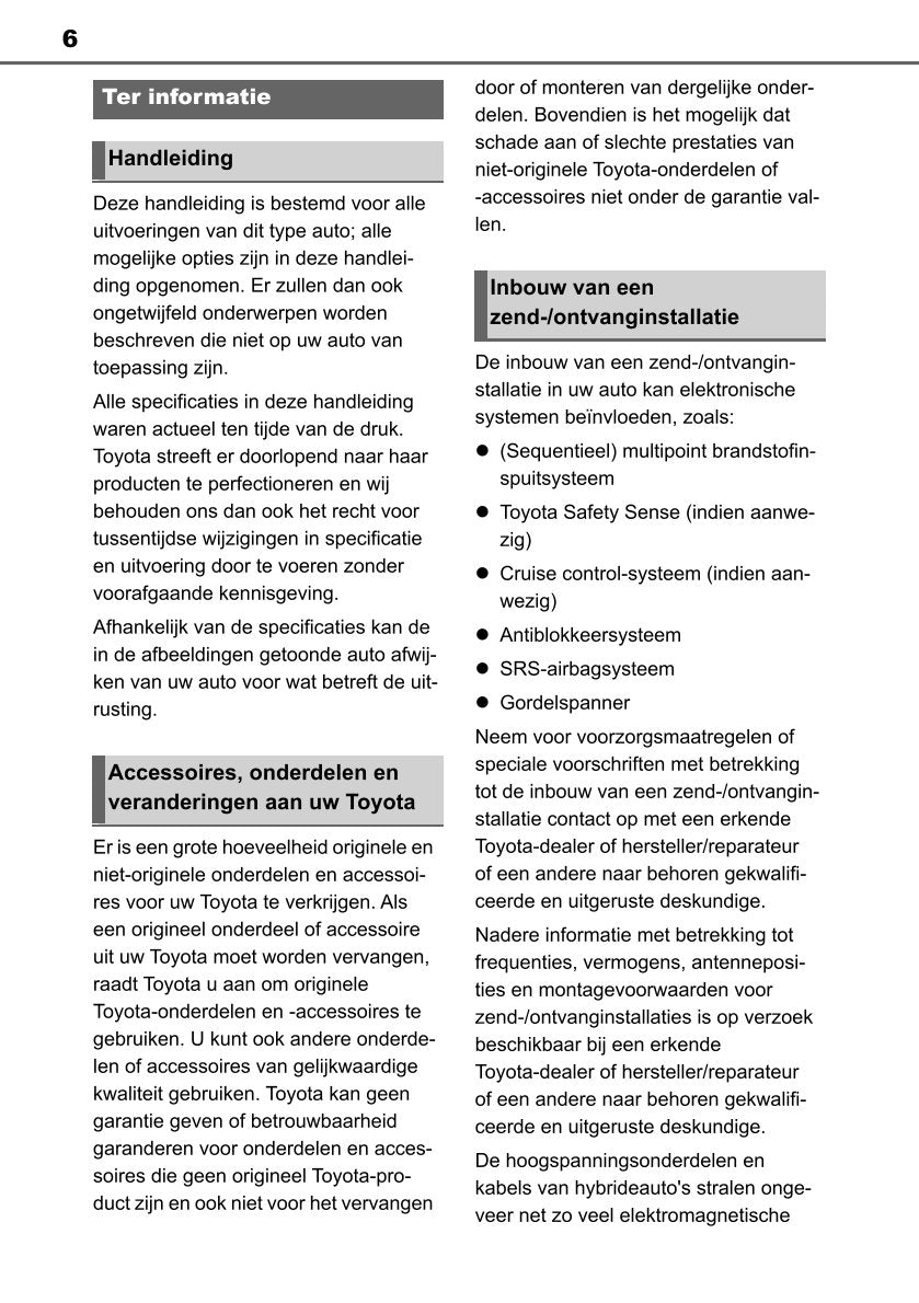 2022 Toyota Corolla Manuel du propriétaire | Néerlandais