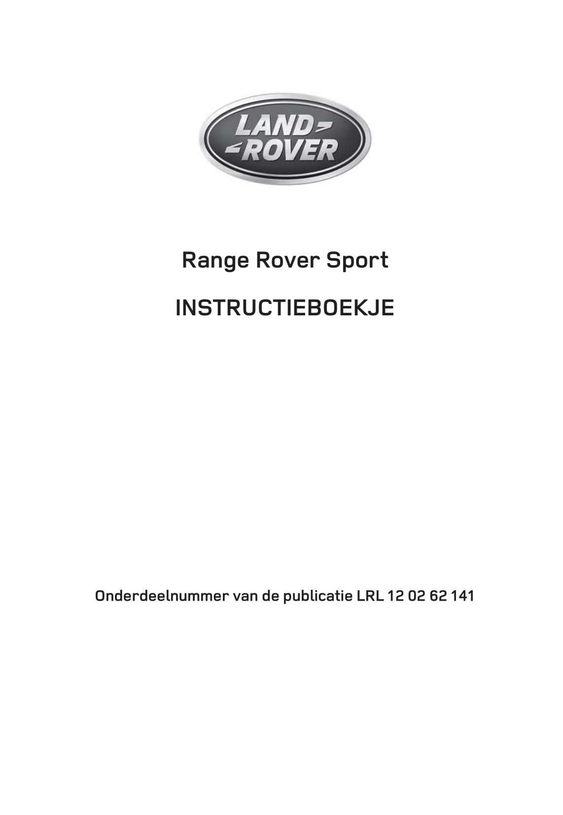 2013-2017 Land Rover Range Rover Sport Bedienungsanleitung | Niederländisch