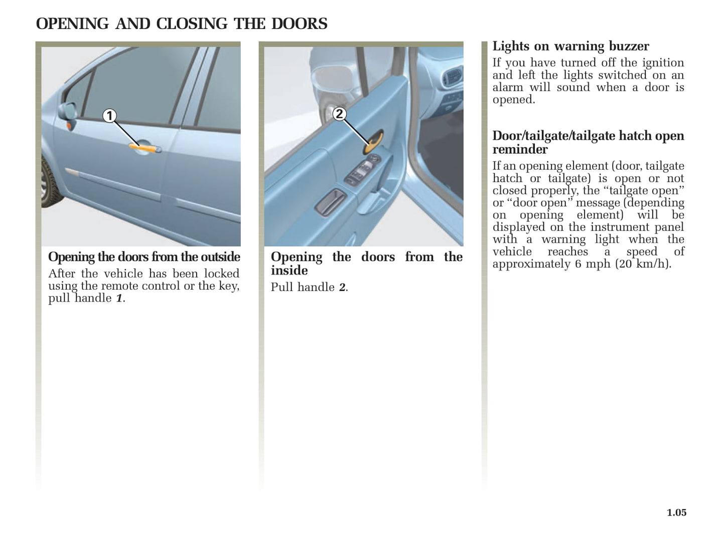 2005-2006 Renault Modus Owner's Manual | English