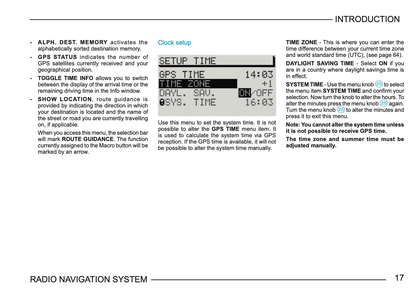 Skoda Radio Navigation System Owner's Manual 2003