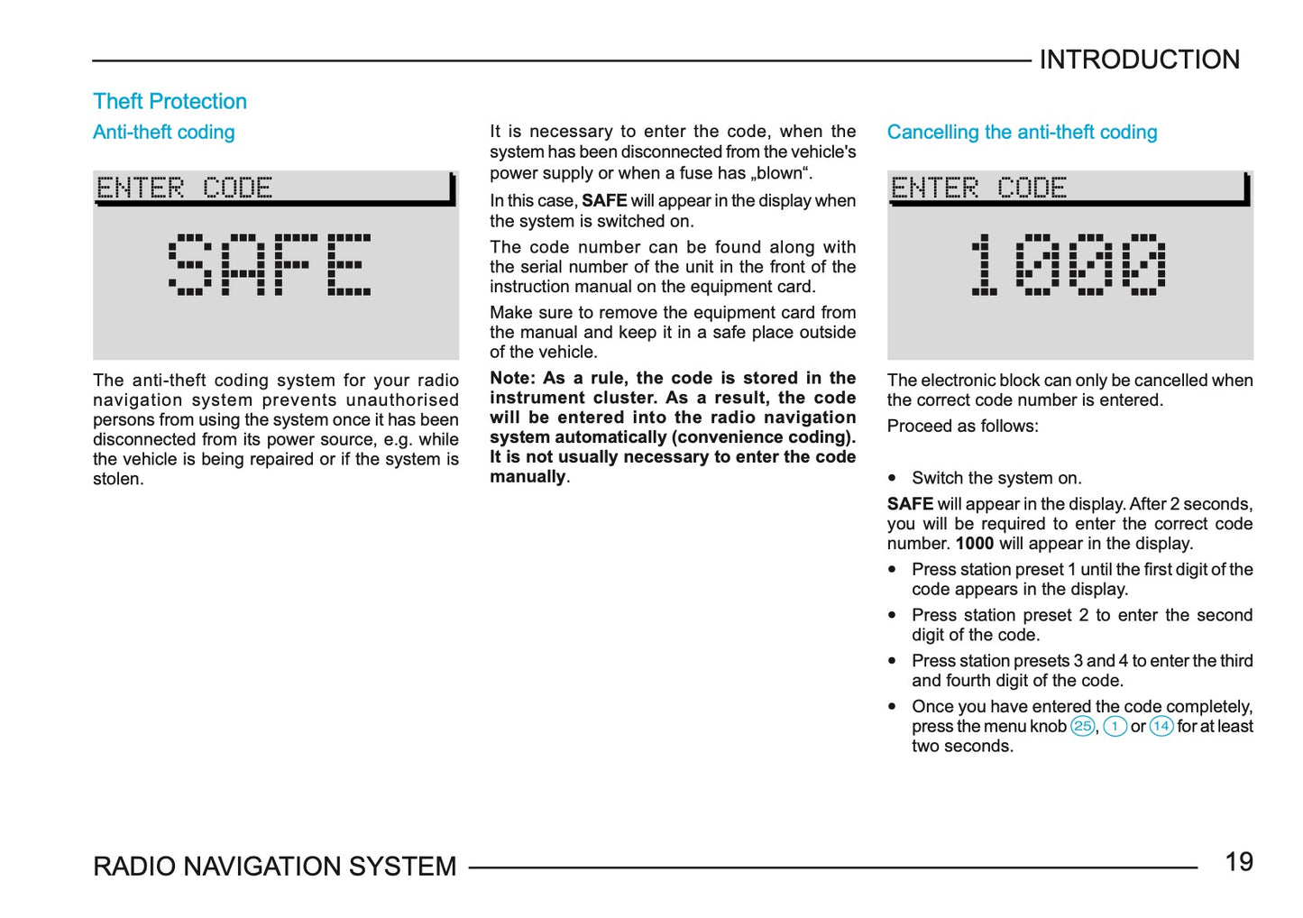 Skoda Radio Navigation System Owner's Manual 2003