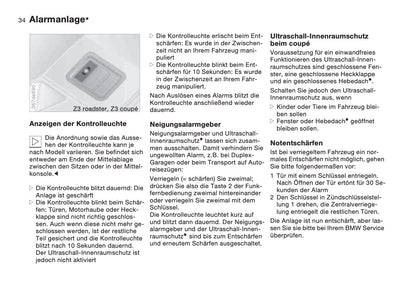 1997-1998 BMW Z3/Z3 M Roadster/Z3 M Coupé Owner's Manual | German