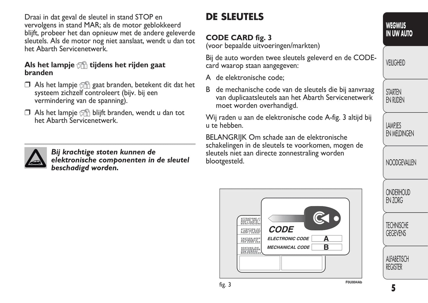 2012-2015 Abarth Punto Owner's Manual | Dutch
