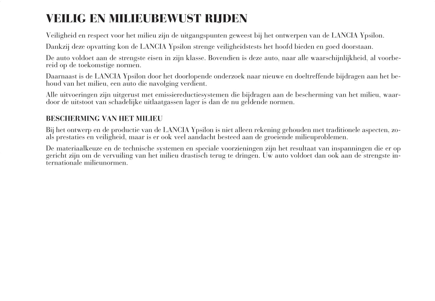 2006-2010 Lancia Ypsilon Bedienungsanleitung | Niederländisch