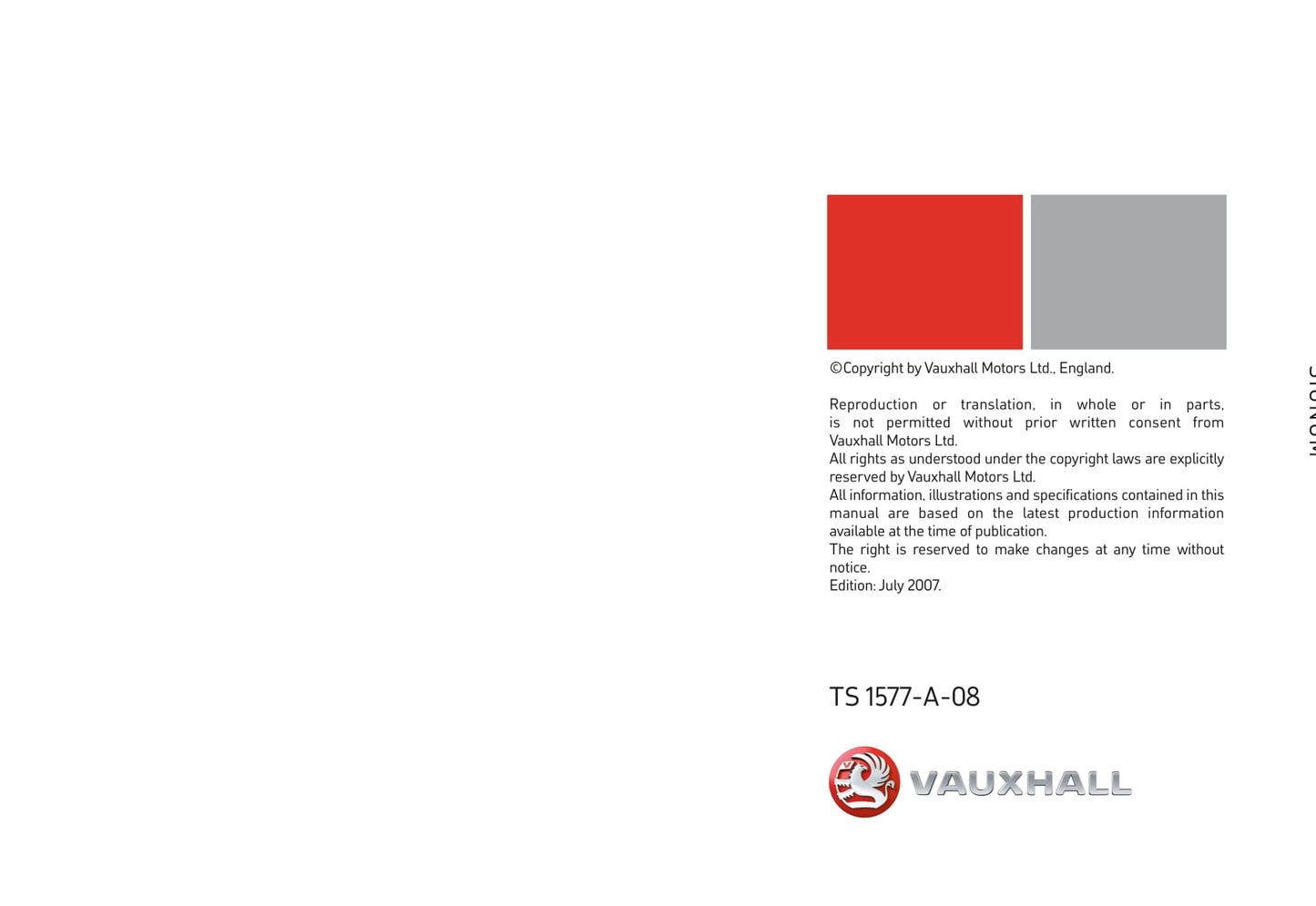 2005-2008 Vauxhall Signum Gebruikershandleiding | Engels