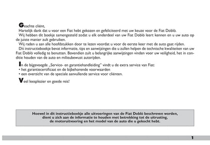 2009-2010 Fiat Doblò Gebruikershandleiding | Nederlands