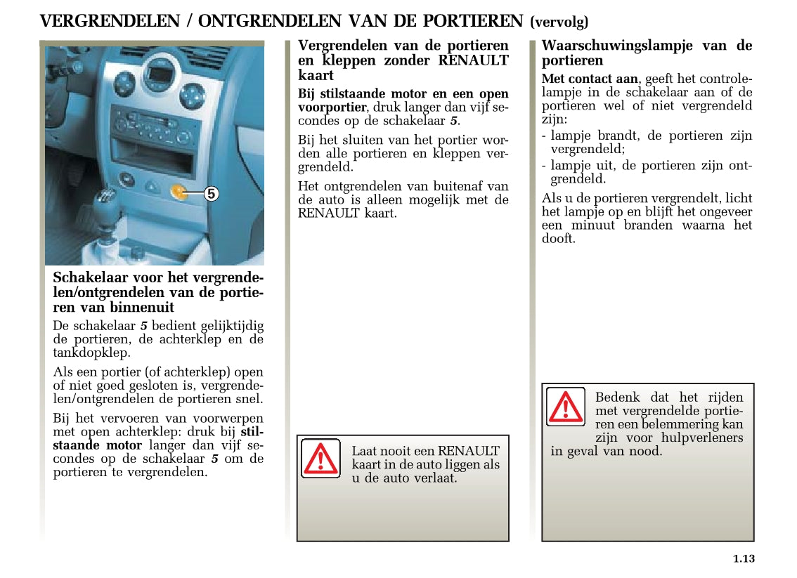 2004-2005 Renault Mégane Owner's Manual | Dutch