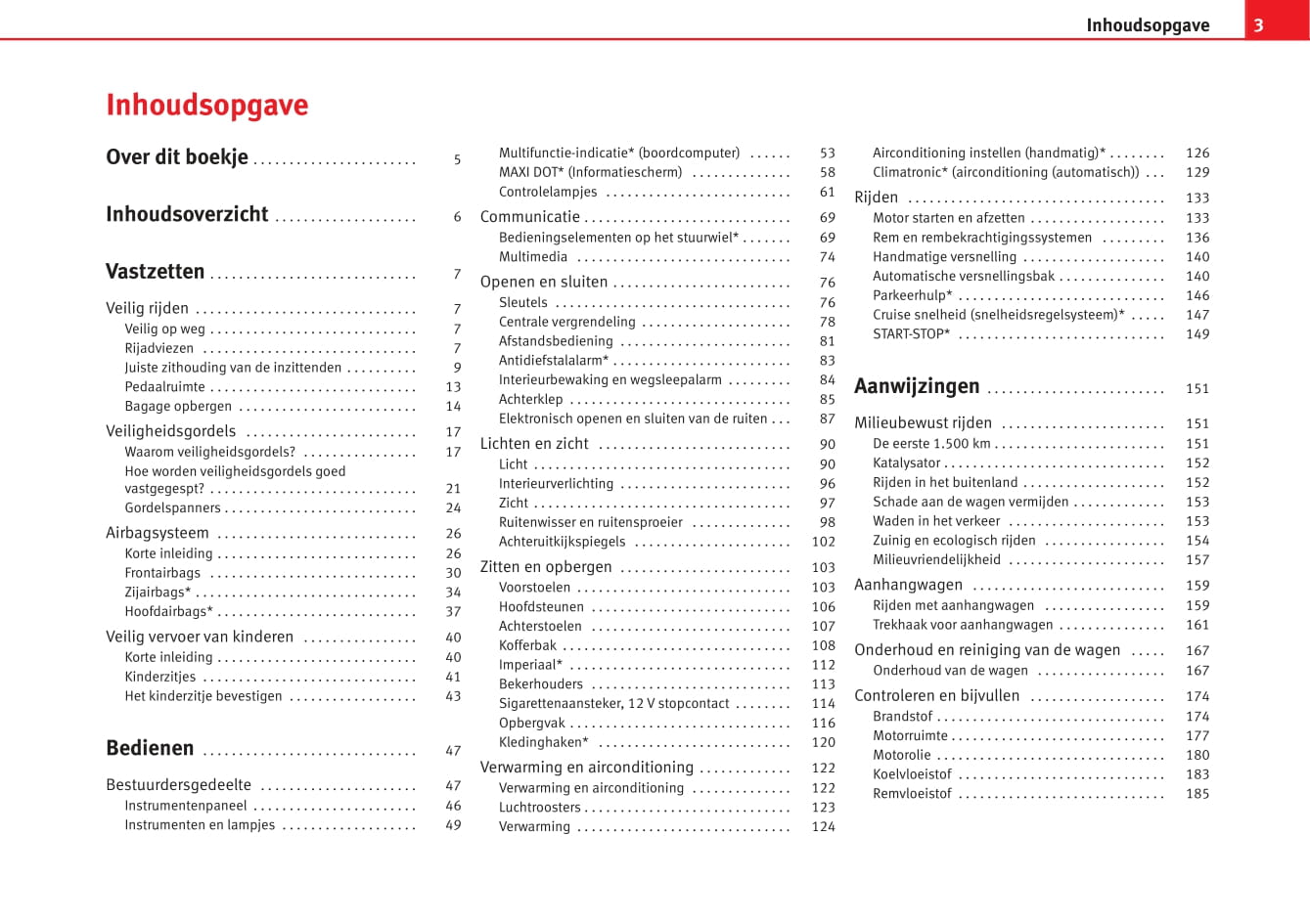 2014-2015 Seat Toledo Owner's Manual | Dutch