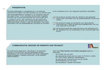 2011-2012 Peugeot Partner Tepee Owner's Manual | Dutch