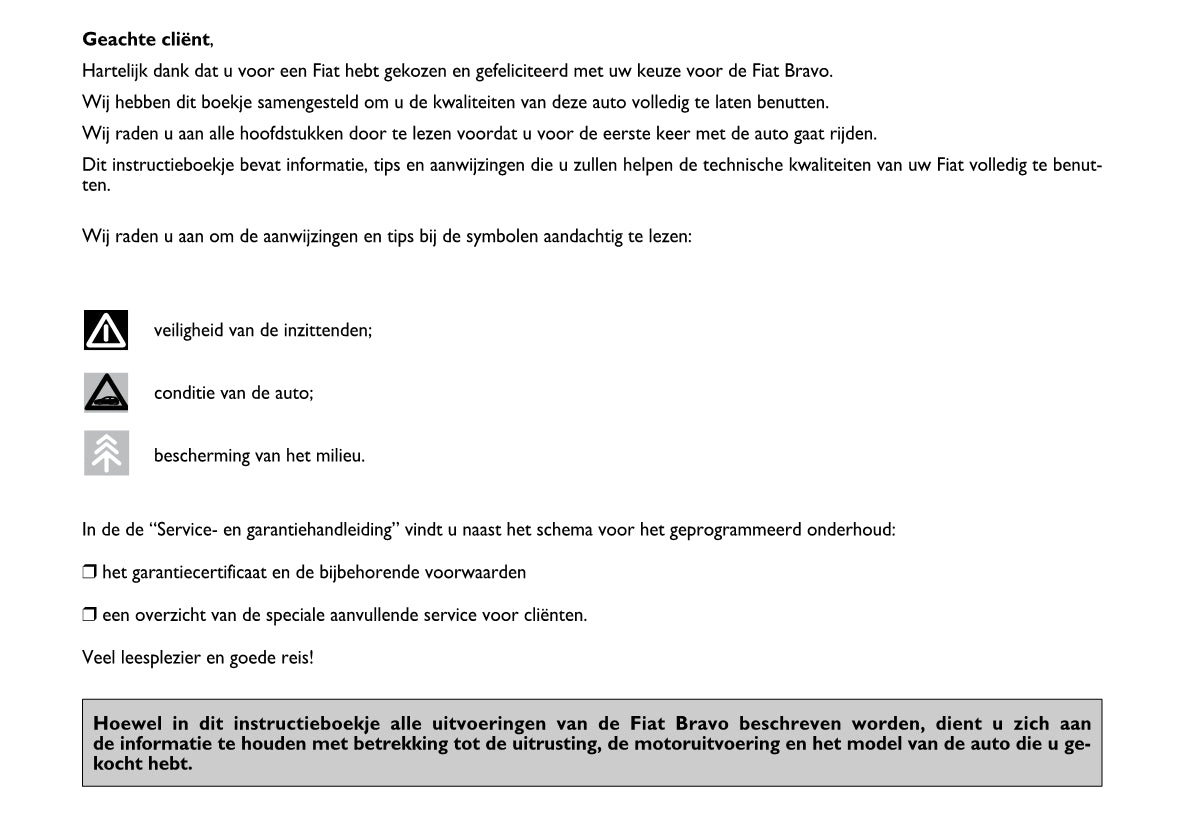 2008-2009 Fiat Bravo Owner's Manual | Dutch
