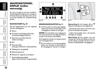 2008-2009 Fiat Bravo Owner's Manual | Dutch
