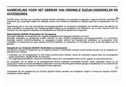 2005-2006 Suzuki SX4 Gebruikershandleiding | Nederlands