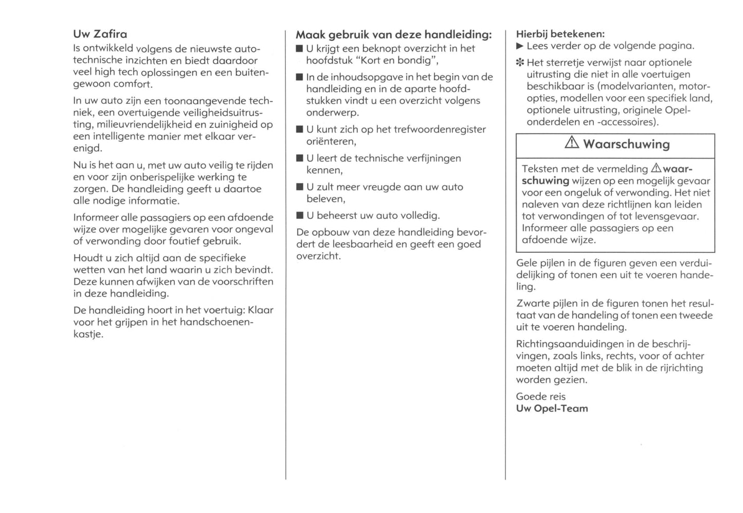 2006-2011 Opel Zafira Gebruikershandleiding | Nederlands