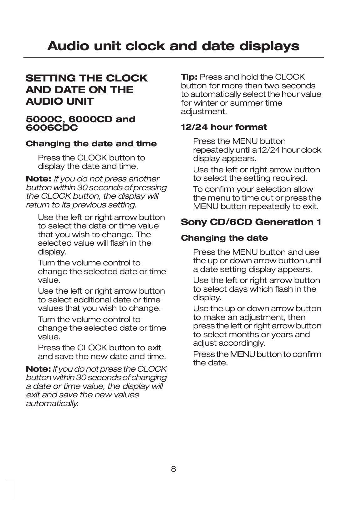 Ford Audio System Gebruikershandleiding
