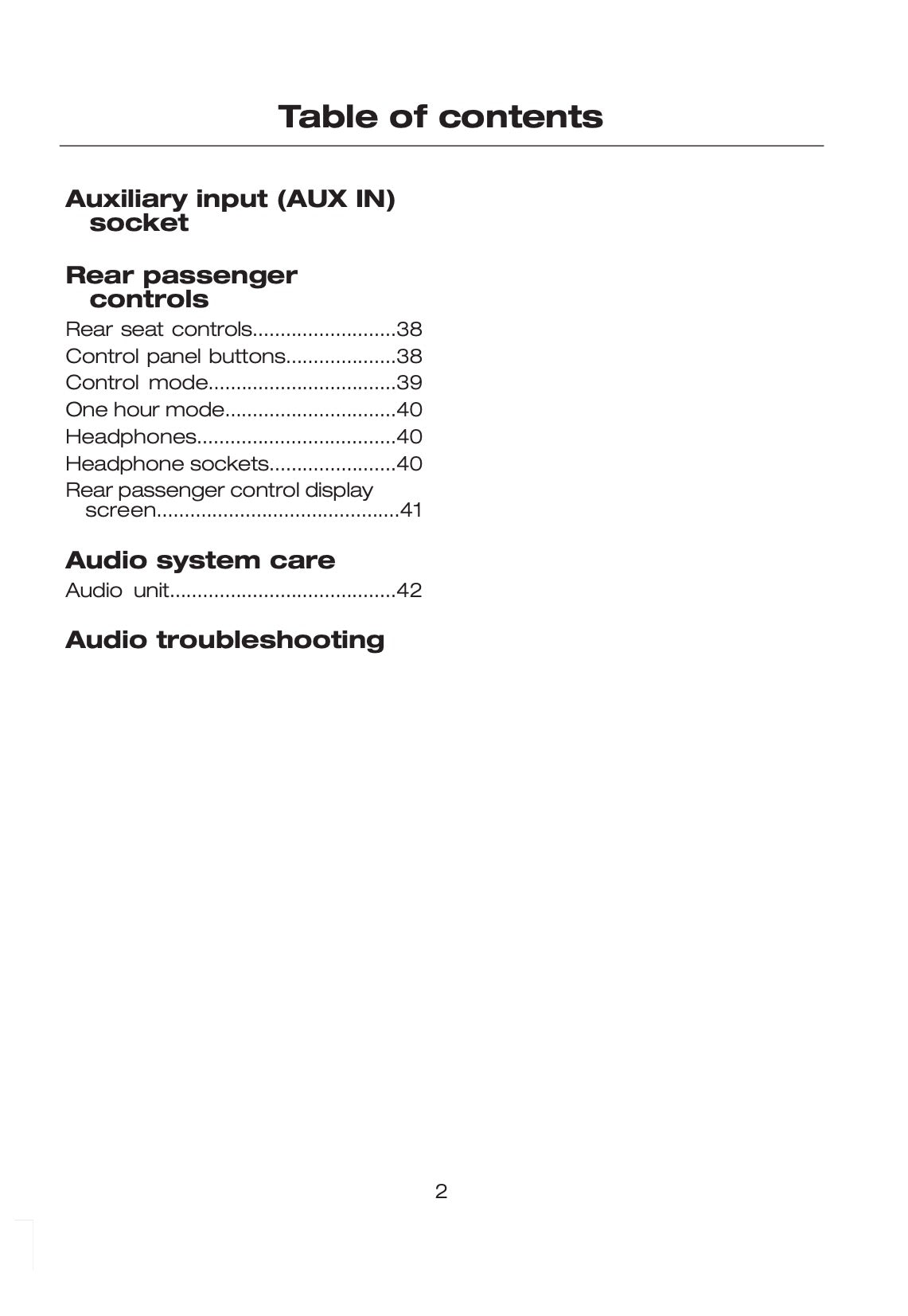 Ford Audio System Bedienungsanleitung