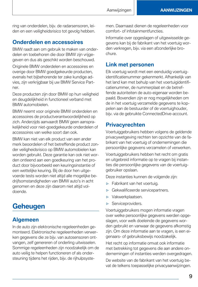 2021 BMW X3 Owner's Manual | Dutch