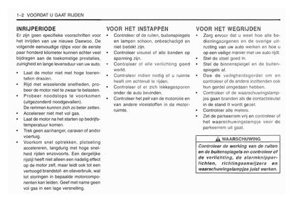 1998-2001 Daewoo Matiz Owner's Manual | Dutch