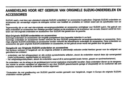 2010-2014 Suzuki Swift Manuel du propriétaire | Néerlandais