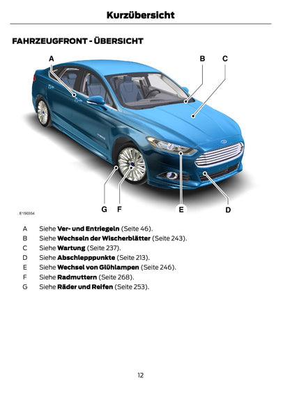 2014-2015 Ford Mondeo Hybrid Bedienungsanleitung | Deutsch