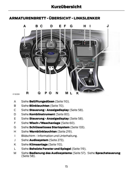 2014-2015 Ford Mondeo Hybrid Owner's Manual | German