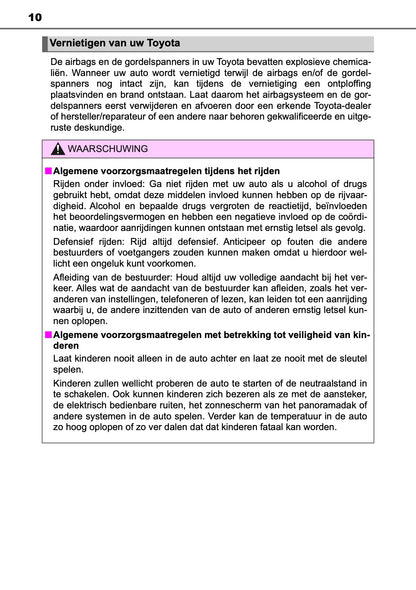 2019-2020 Toyota Yaris Gebruikershandleiding | Nederlands