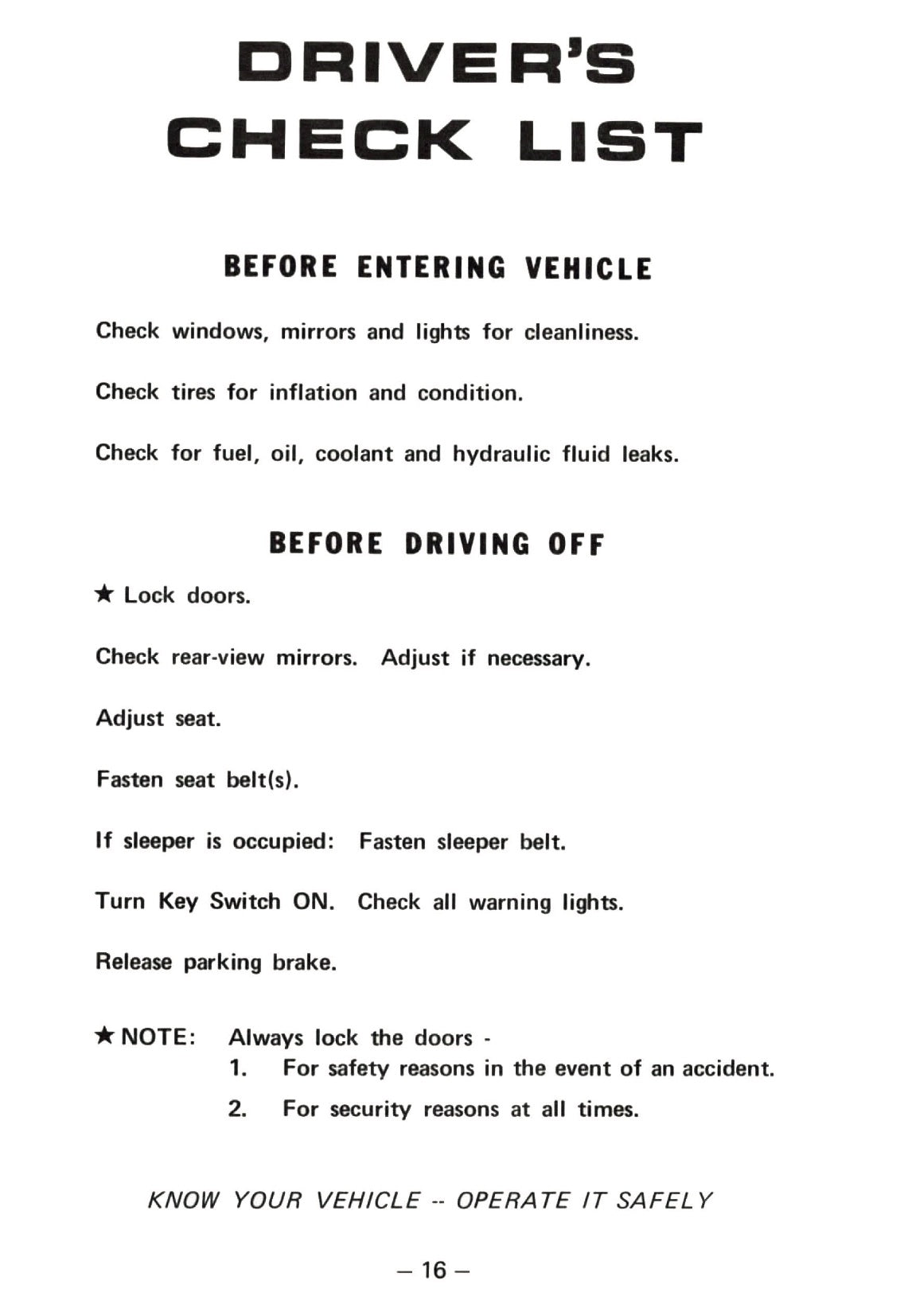 1976 Kenworth  Owner's Manual | English