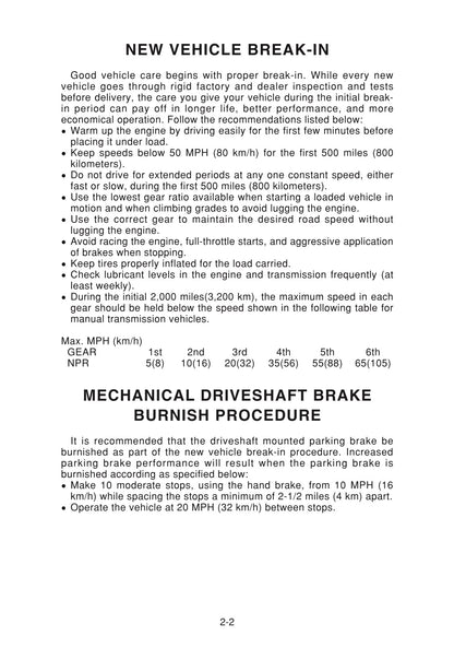 2006 Isuzu Truck Owner's Manual | English