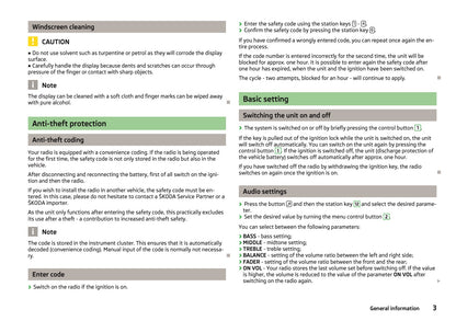 Skoda Radio Swing Owner's Manual 2012