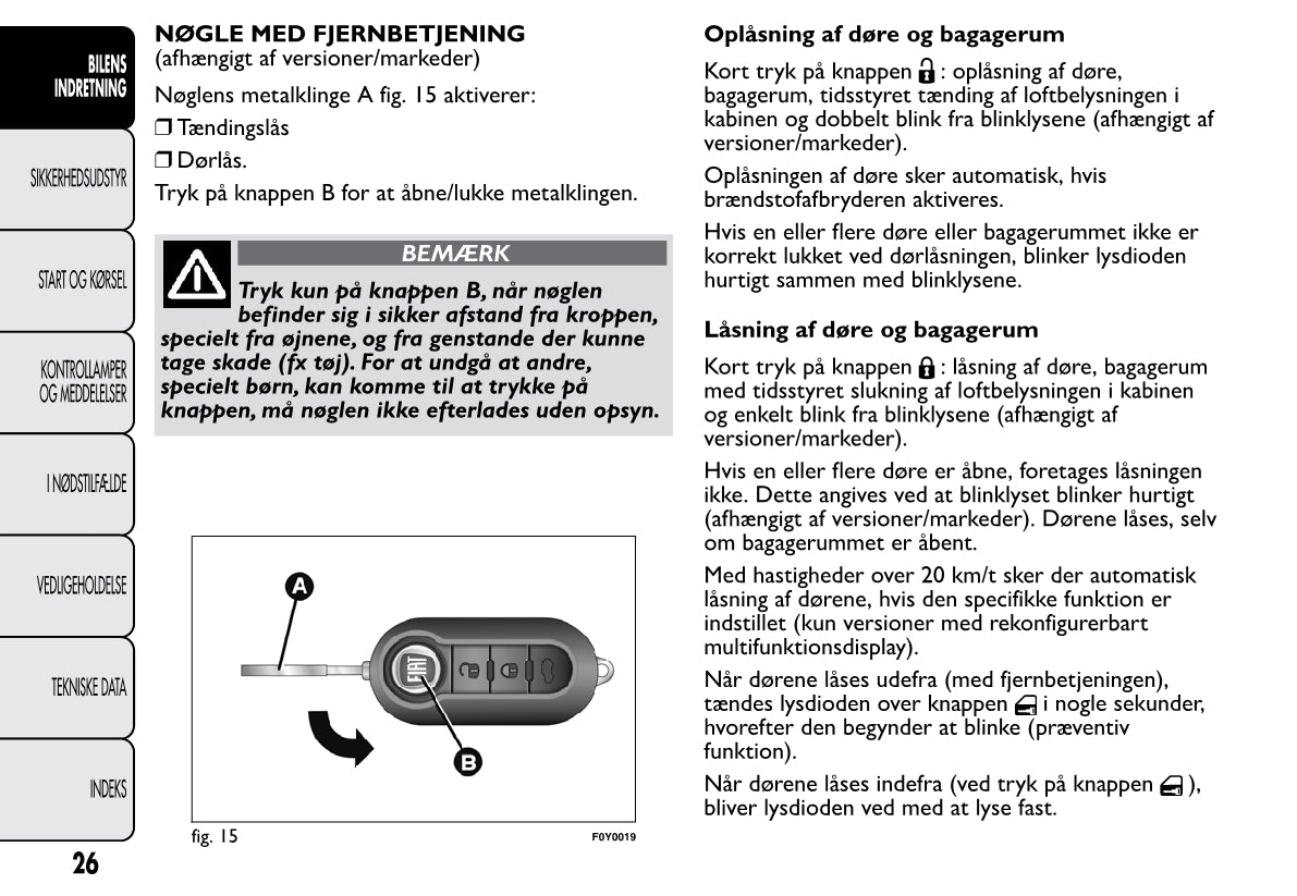 2013-2014 Fiat 500L Gebruikershandleiding | Dansk