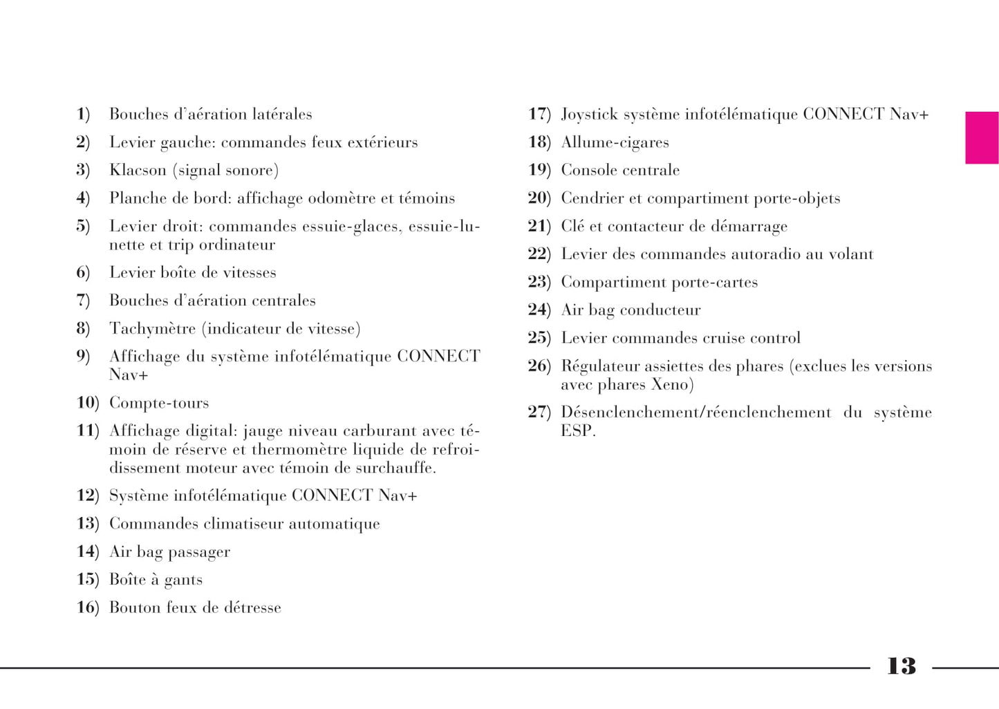 2008-2011 Lancia Phedra Gebruikershandleiding | Frans