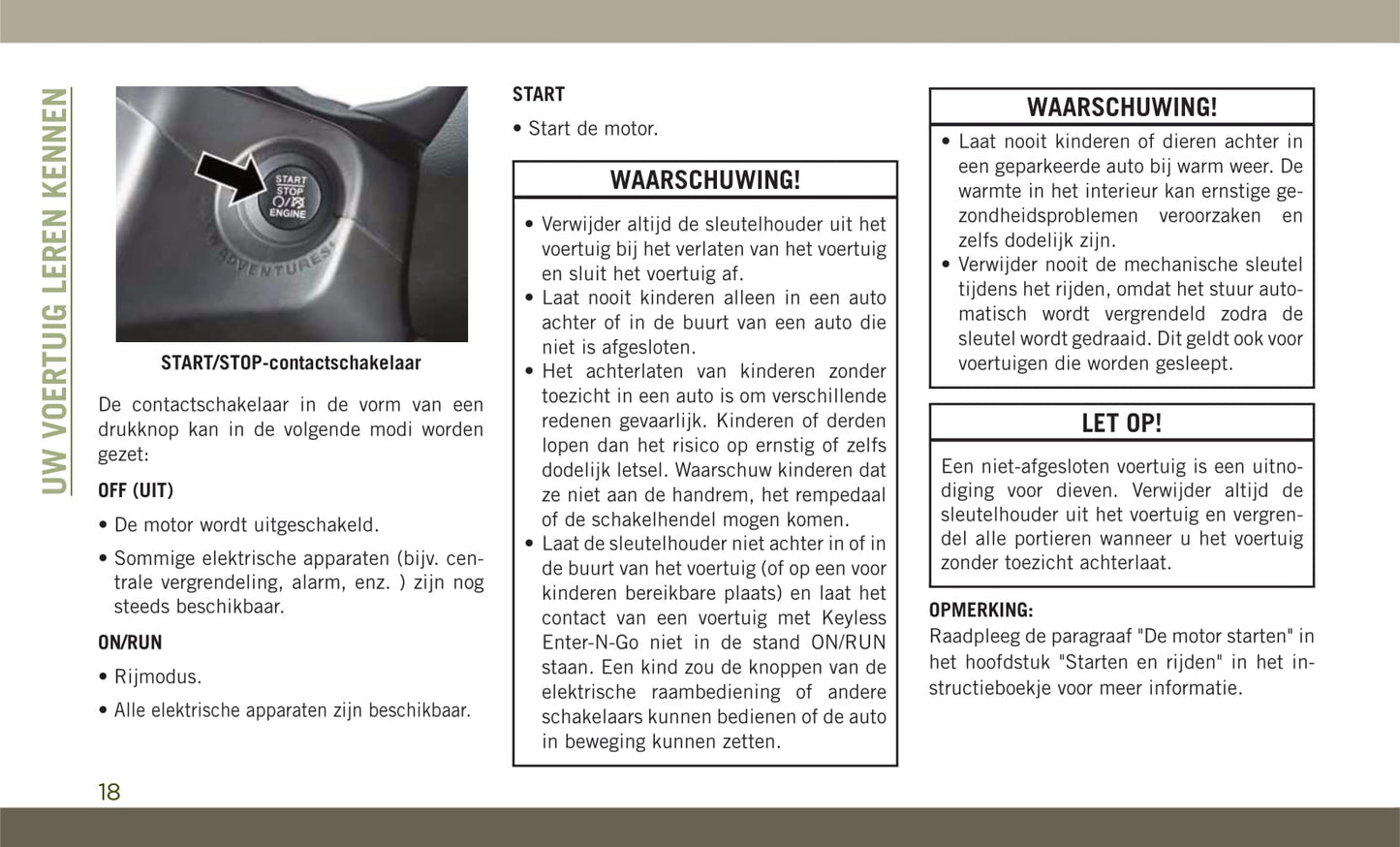 2018-2019 Jeep Compass Owner's Manual | Dutch