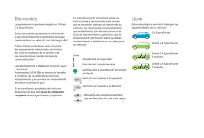 2018-2021 Citroën C4 SpaceTourer/Grand C4 SpaceTourer Gebruikershandleiding | Spaans