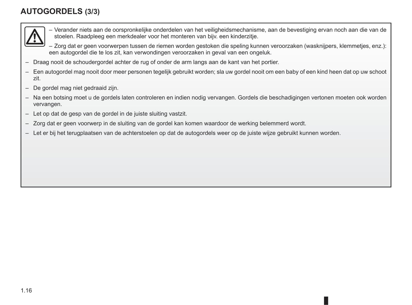 2011-2012 Renault Kangoo Be Bop Owner's Manual | Dutch