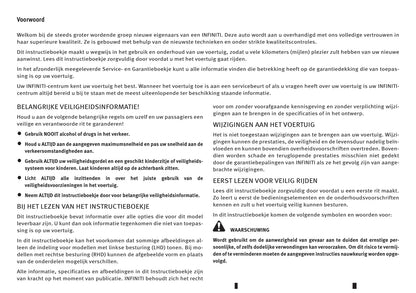 2016-2017 Infiniti Q50 Owner's Manual | Dutch
